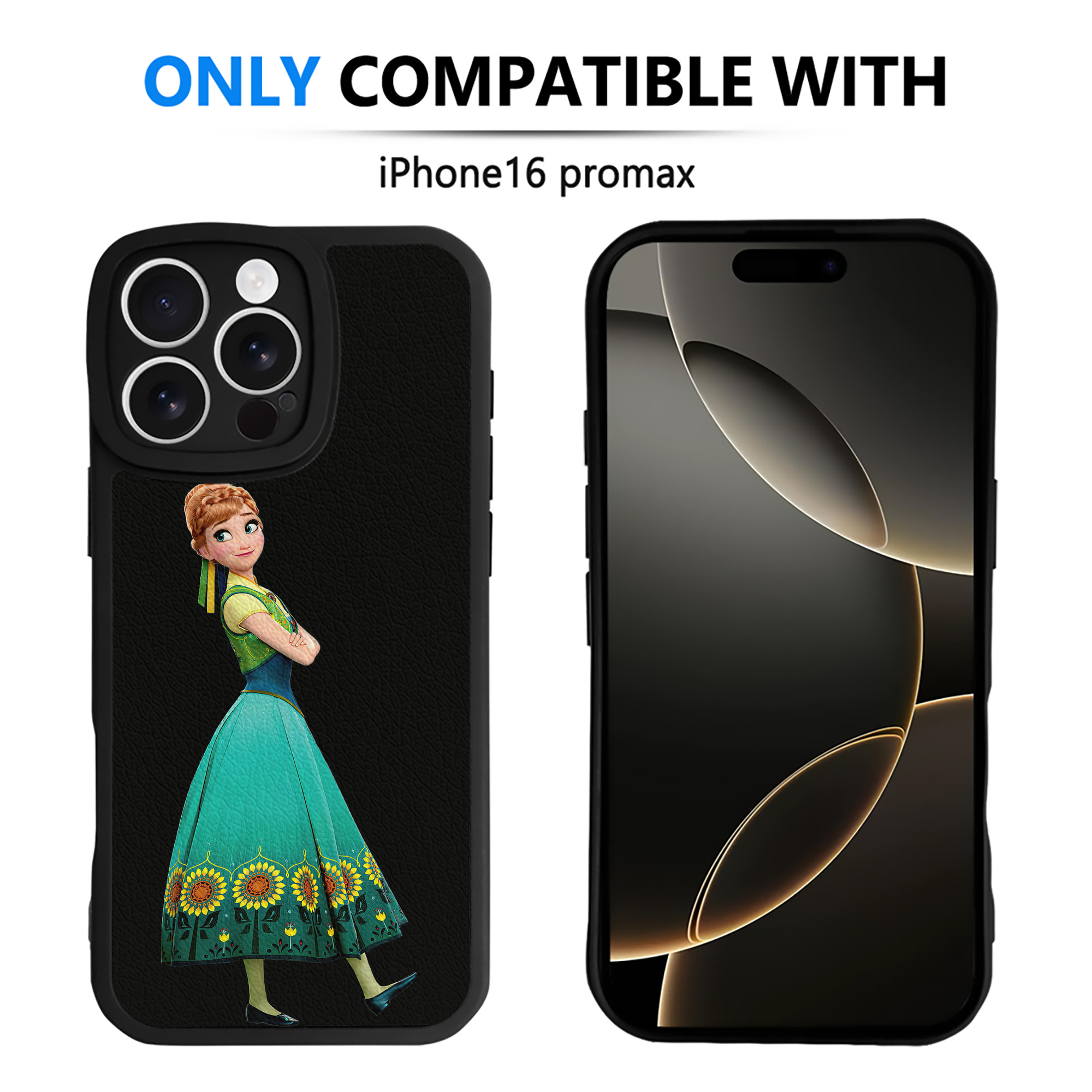 （画像用） アナと雪の女王 アンナ エルサ Frozen Anna Elsa 【iPhone 16シリーズ対応】シリコンスマホケース（レザー調） 材質：シリコン